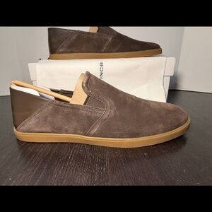 Vince Sanders Suede Leather Slip On Convertible Sneaker Brown/Gum EU 44/US 10